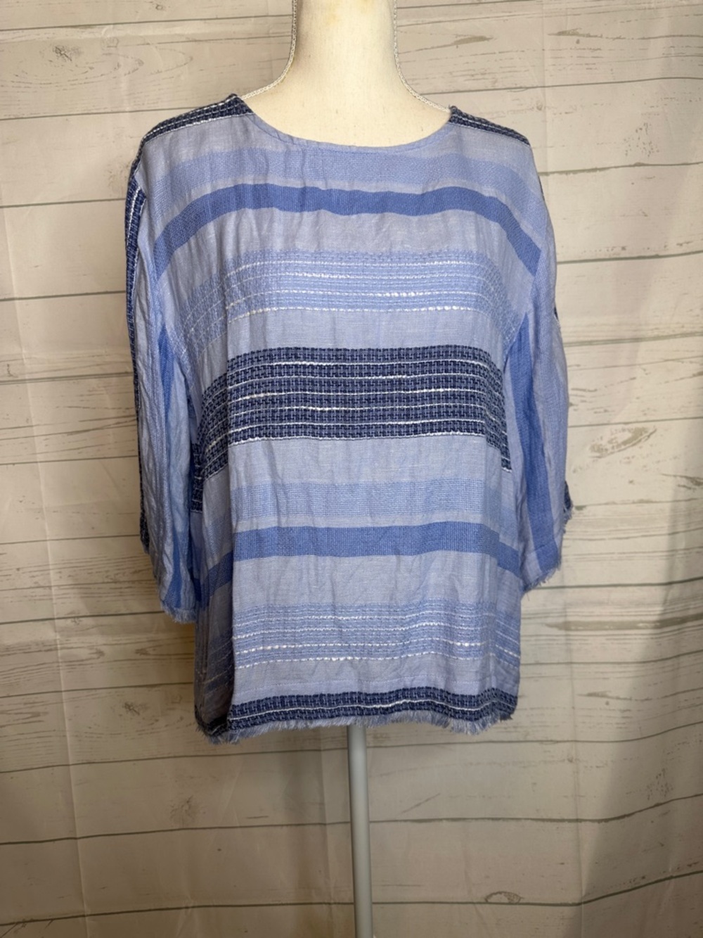 cloth & stone Light Blue Striped Tunic Top